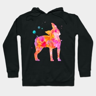 Boston Terrier Dog Watercolor Painting Hoodie